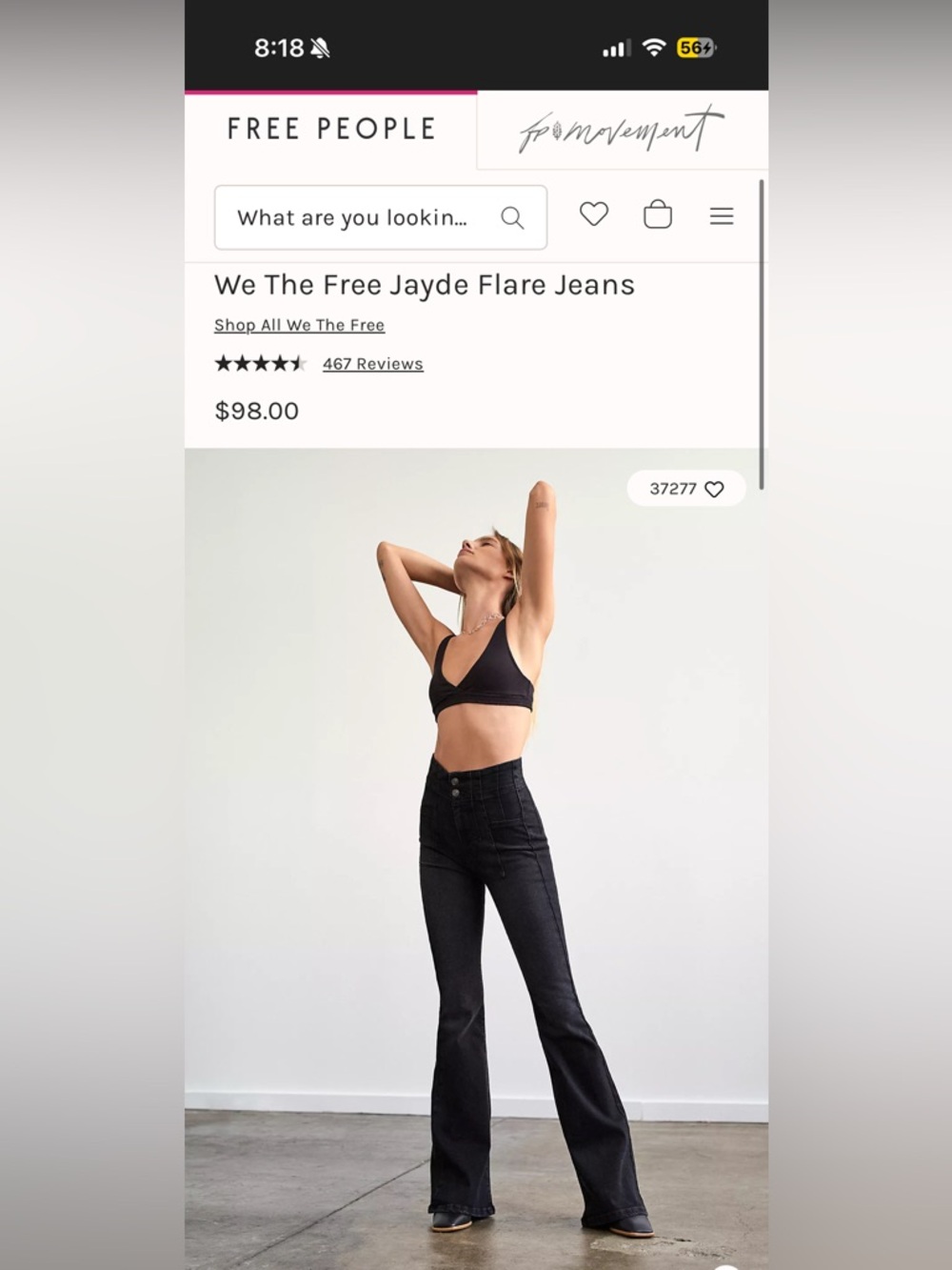 We The Free Jayde Flare Jeans Onyx